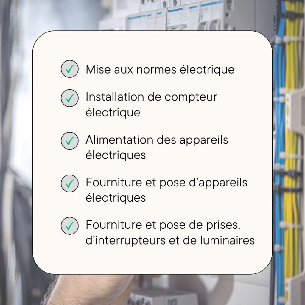 Nos services lot électricité